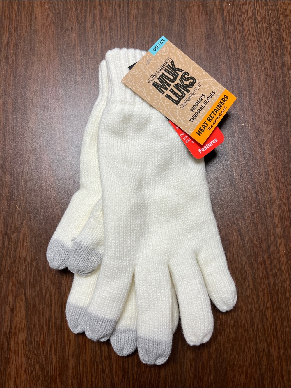 MUK LUKS Heat Retainer Touchscreen Texting Gloves, new with tags